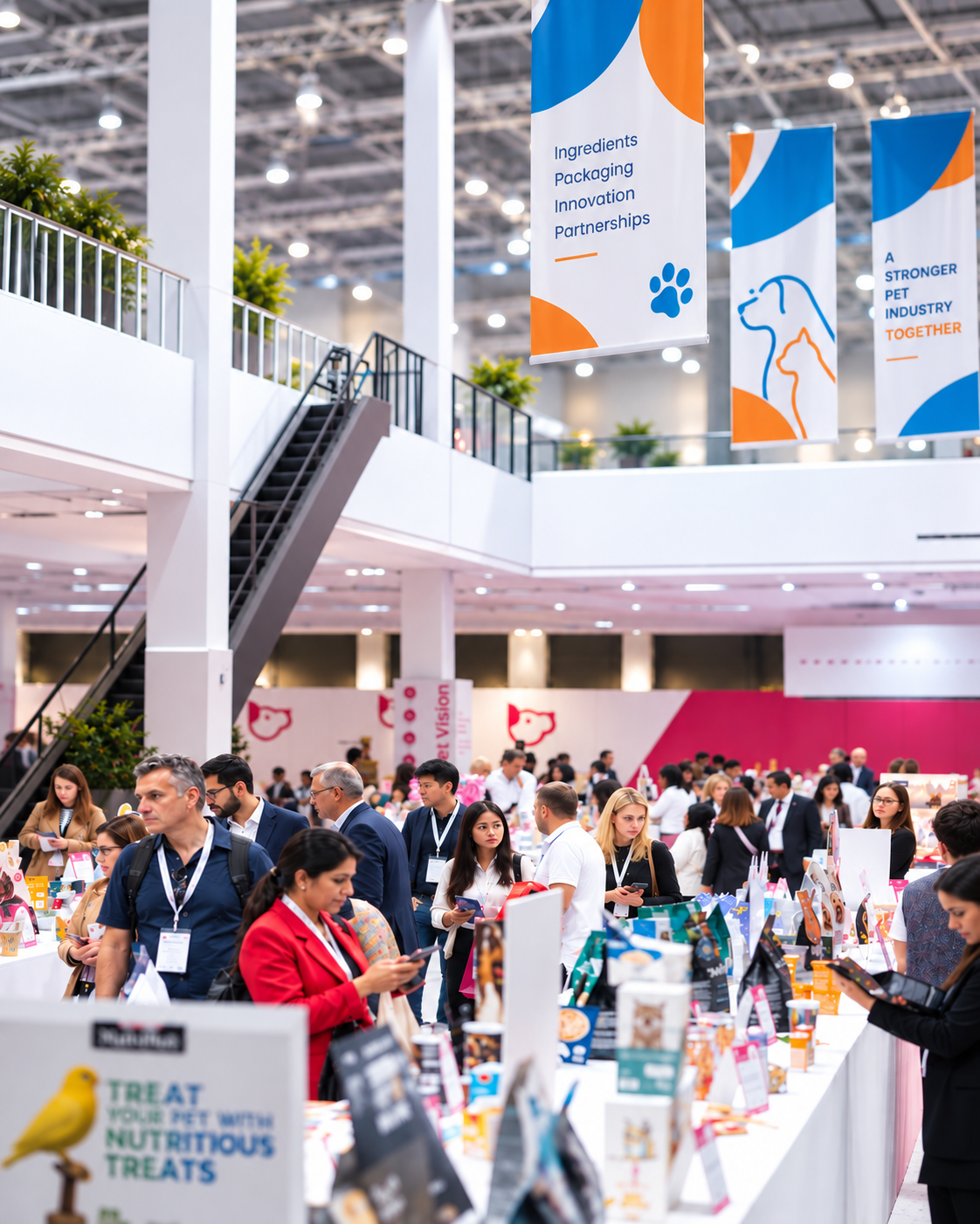 Pet industry exhibitors showcasing products at PetBridge India trade show